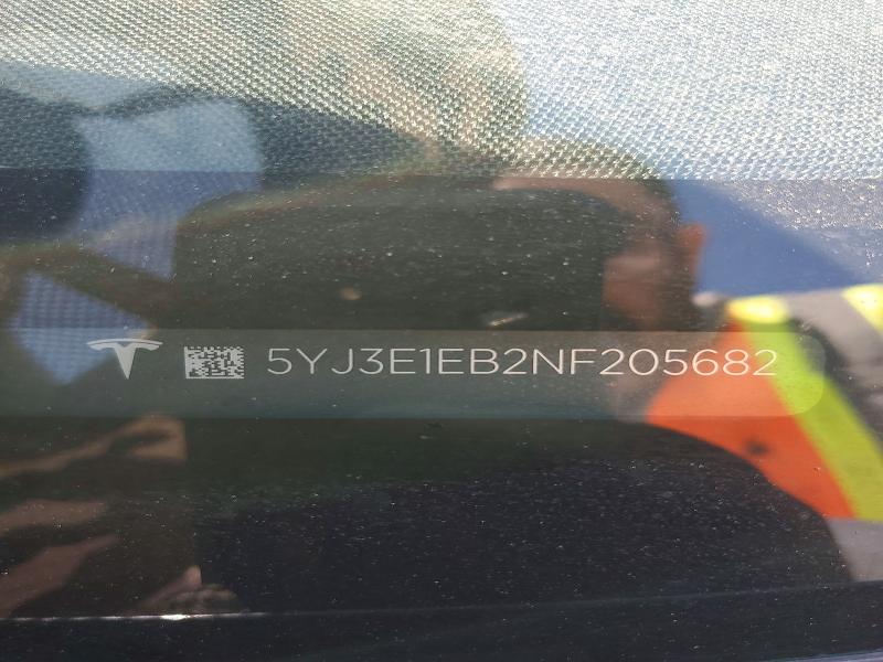 Aukcja sprzedaży 2022 Tesla Model 3, vin: 5YJ3E1EB2NF205682, numer aukcji: 46870206