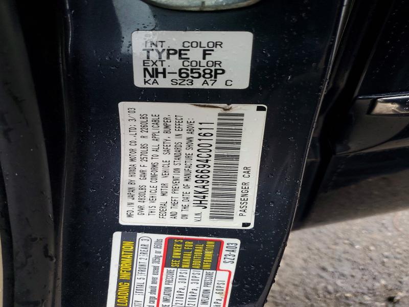 Продаж на аукціоні авто 2004 Acura 3.5rl, vin: JH4KA96694C001611, номер лоту: 45962336