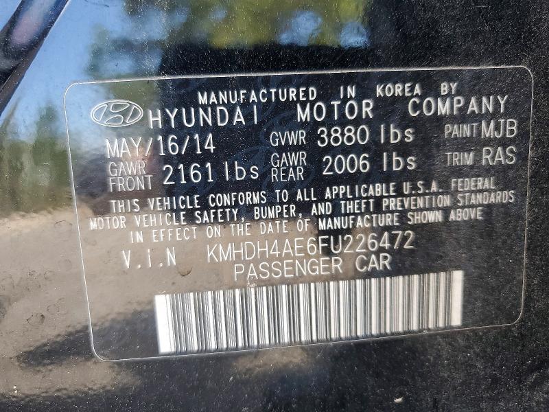 Продажа на аукционе авто 2015 Hyundai Elantra, vin: KMHDH4AE6FU226472, номер лота: 45524616