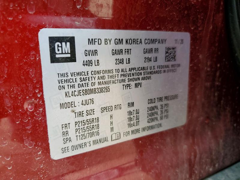 Продажа на аукционе авто 2021 Buick Encore, vin: KL4CJESB0MB338265, номер лота: 46492086