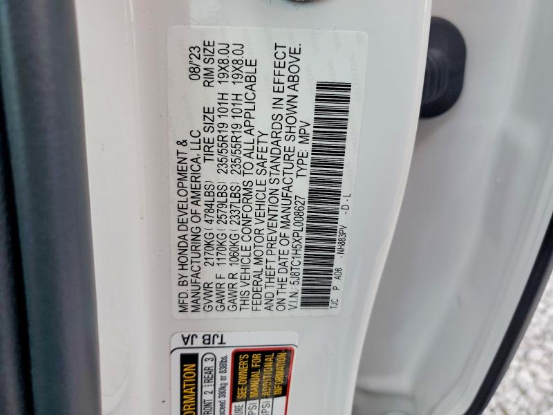 2023 Acura Rdx მანქანა იყიდება აუქციონზე, vin: 5J8TC1H5XPL008627, აუქციონის ნომერი: 47533076