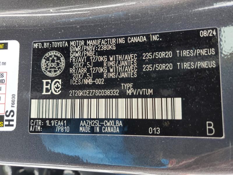 46534216 :رقم المزاد ، 2T2GKCEZ7SC038332 vin ، 2025 Lexus Nx 350 مزاد بيع