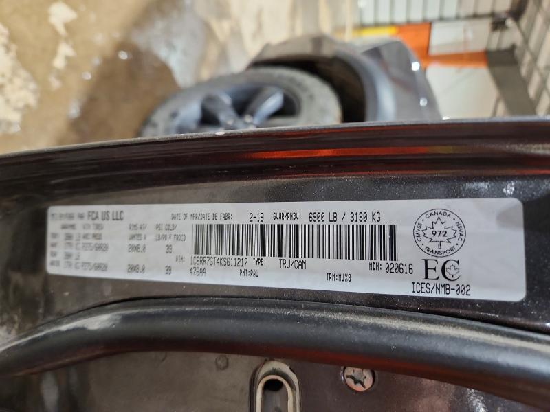 46003696 :رقم المزاد ، 1C6RR7GT4KS611217 vin ، 2019 Ram 1500 Classic مزاد بيع