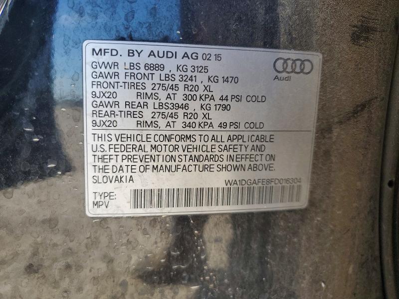 Aukcja sprzedaży 2015 Audi Q7, vin: WA1DGAFE8FD016304, numer aukcji: 46771446