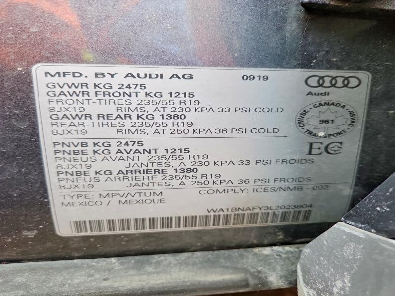 Продажа на аукционе авто 2020 Audi Q5, vin: WA1BNAFY3L2023904, номер лота: 77147315