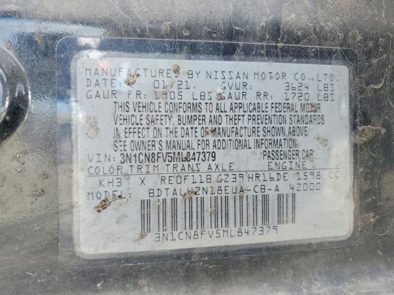 Продажа на аукционе авто 2021 Nissan Versa, vin: 3N1CN8FV5ML847379, номер лота: 42073666