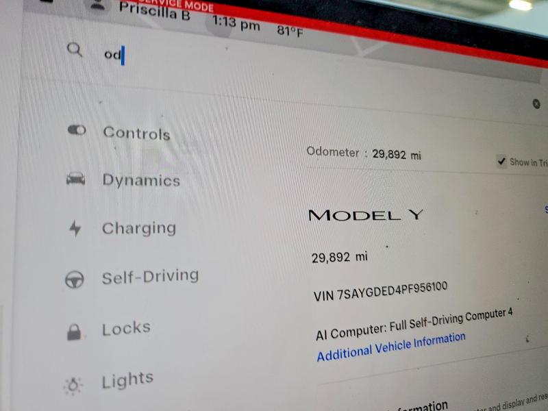 47693366 :رقم المزاد ، 7SAYGDED4PF956100 vin ، 2023 Tesla Model Y مزاد بيع