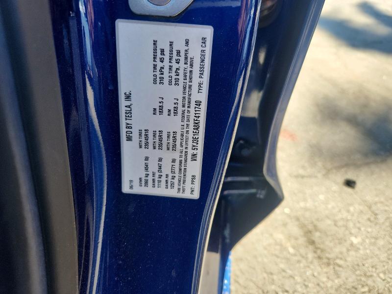 Aukcja sprzedaży 2019 Tesla Model 3, vin: 5YJ3E1EA8KF411740, numer aukcji: 45548006