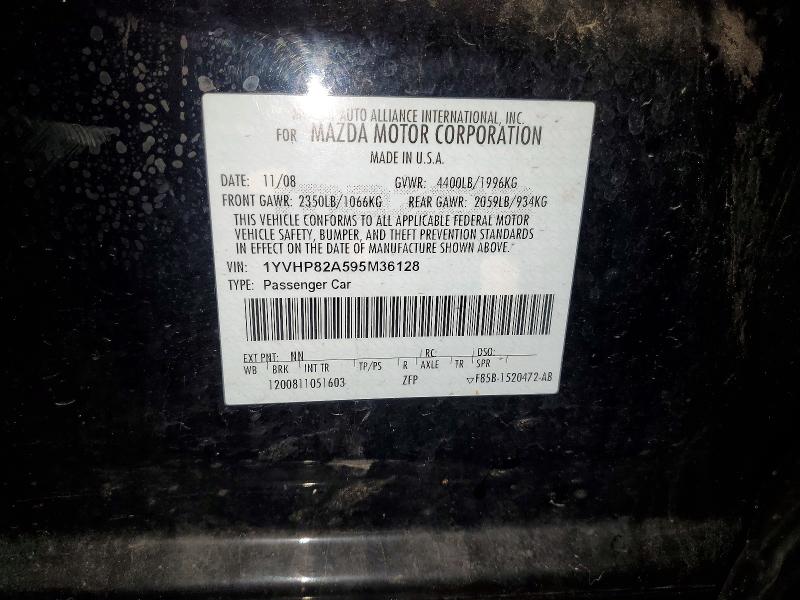 Aukcja sprzedaży 2009 Mazda 6, vin: 1YVHP82A595M36128, numer aukcji: 47454716