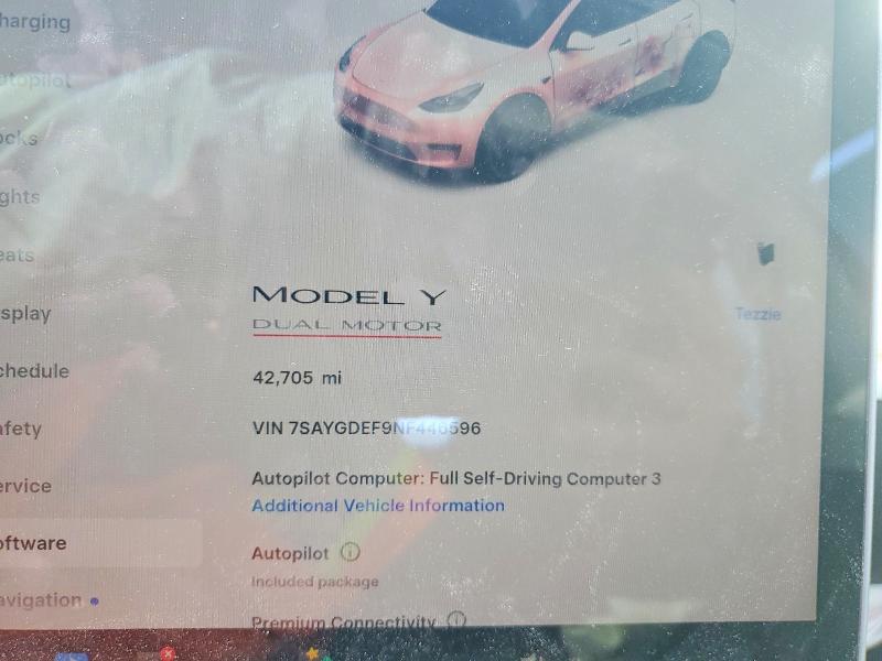 Aukcja sprzedaży 2022 Tesla Model Y, vin: 7SAYGDEF9NF446596, numer aukcji: 46359716