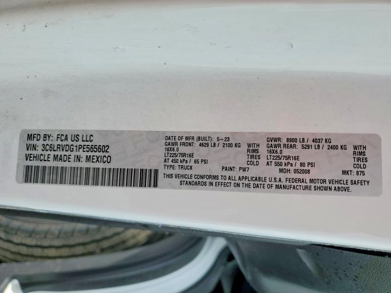 Продажа на аукционе авто 2023 Ram Promaster 2500, vin: 3C6LRVDG1PE565602, номер лота: 46454536