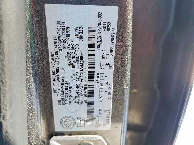 Продаж на аукціоні авто 2013 Ford Escape, vin: 1FMCU0H92DUA43589, номер лоту: 79718355