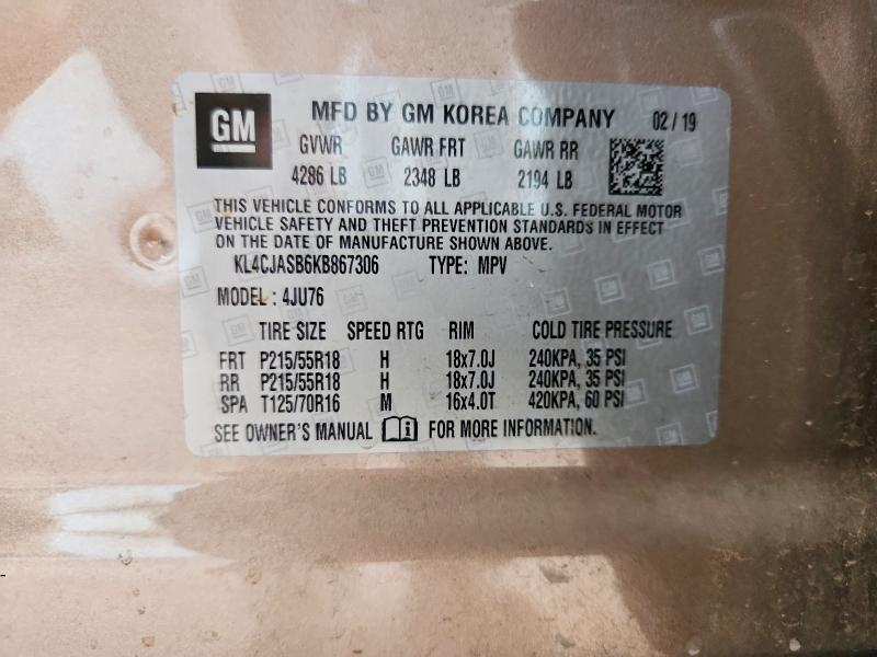 Aukcja sprzedaży 2019 Buick Encore, vin: KL4CJASB6KB867306, numer aukcji: 45968846