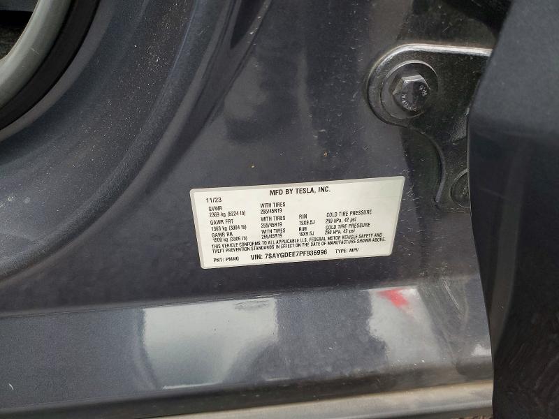 2023 Tesla Model Y მანქანა იყიდება აუქციონზე, vin: 7SAYGDEE7PF936996, აუქციონის ნომერი: 41928076
