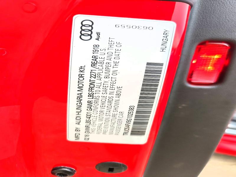45638346 :رقم المزاد ، TRUC5AFV9G1025383 vin ، 2016 Audi Tt مزاد بيع