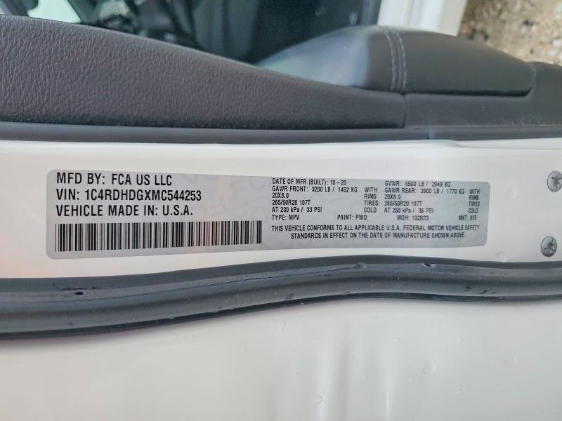 Продаж на аукціоні авто 2021 Dodge Durango, vin: 1C4RDHDGXMC544253, номер лоту: 79294035