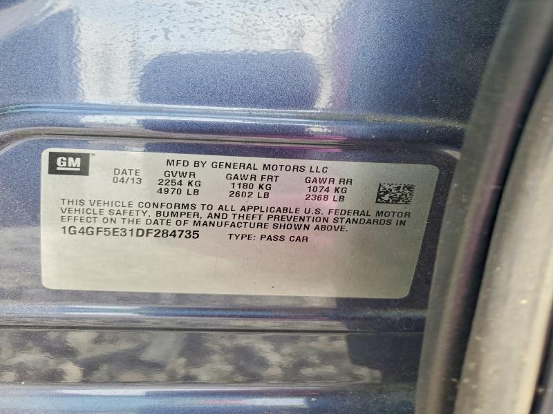 Aukcja sprzedaży 2013 Buick Lacrosse, vin: 1G4GF5E31DF284735, numer aukcji: 47250876