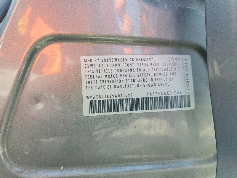 45961976 :رقم المزاد ، WVWDB71K29W041695 vin ، 2009 Volkswagen Rabbit مزاد بيع