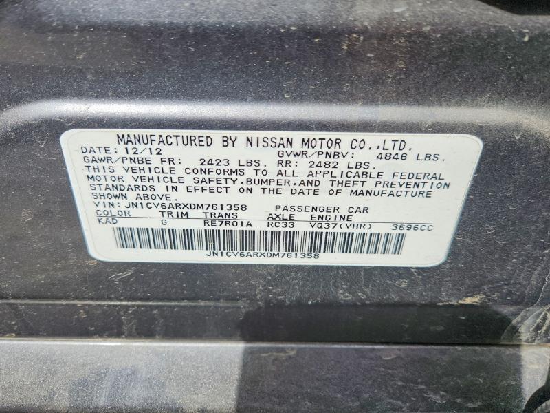 Продаж на аукціоні авто 2013 Infiniti G37 Sedan, vin: JN1CV6ARXDM761358, номер лоту: 47277886