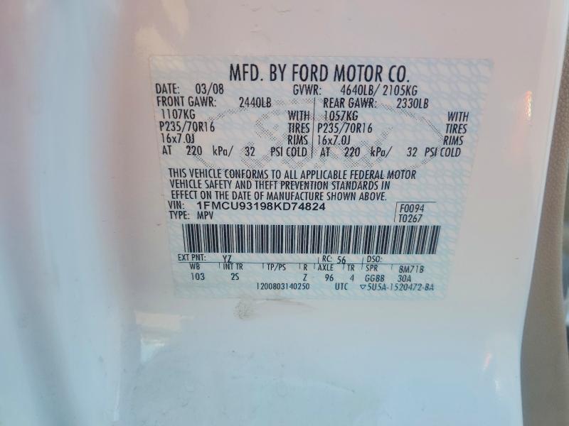 Продажа на аукционе авто 2008 Ford Escape, vin: 1FMCU93198KD74824, номер лота: 41876826