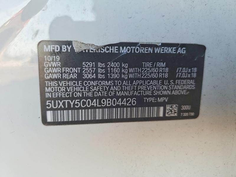Продажа на аукционе авто 2020 Bmw X3, vin: 5UXTY5C04L9B04426, номер лота: 46844206