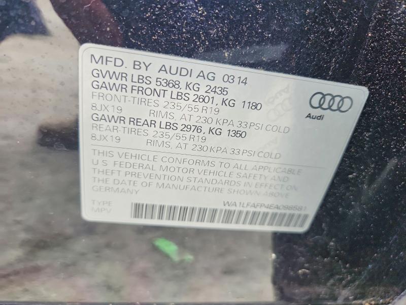 Продаж на аукціоні авто 2014 Audi Q5, vin: WA1LFAFP4EA098581, номер лоту: 46311916