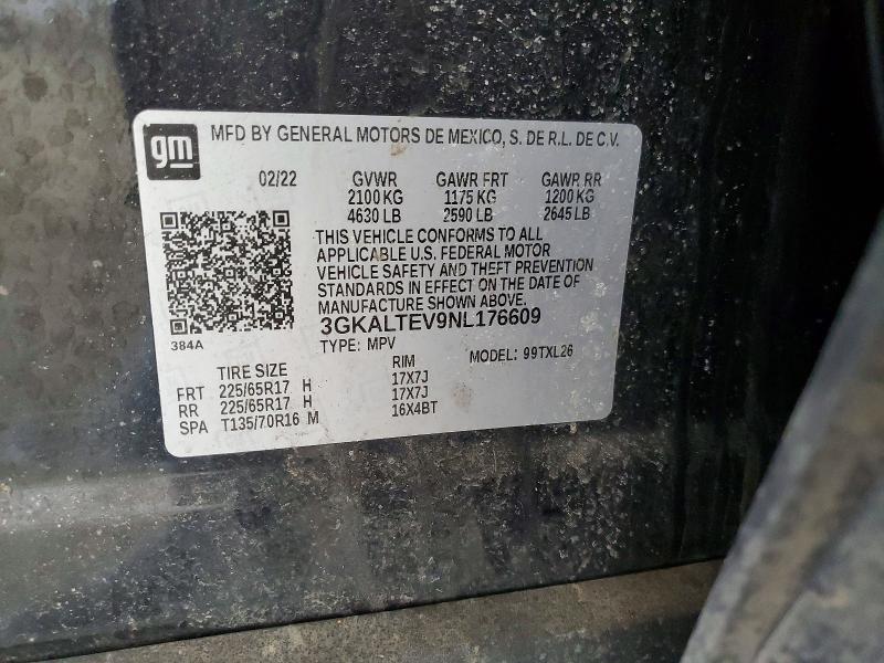 45448946 :رقم المزاد ، 3GKALTEV9NL176609 vin ، 2022 Gmc Terrain مزاد بيع