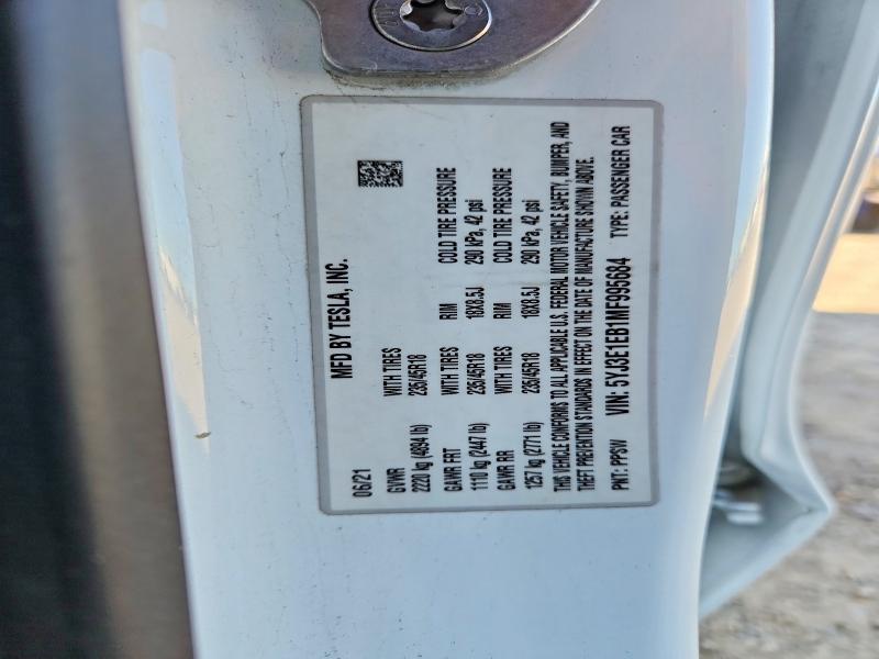 45833706 :رقم المزاد ، 5YJ3E1EB1MF995684 vin ، 2021 Tesla Model 3 مزاد بيع
