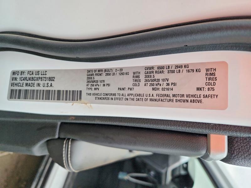 Aukcja sprzedaży 2023 Jeep Grand Cherokee, vin: 1C4RJKBGXP8731802, numer aukcji: 46585266