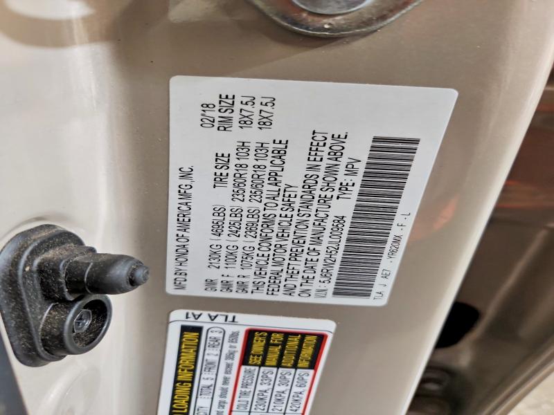Продаж на аукціоні авто 2018 Honda Cr-v, vin: 5J6RW2H52JL009584, номер лоту: 41887416