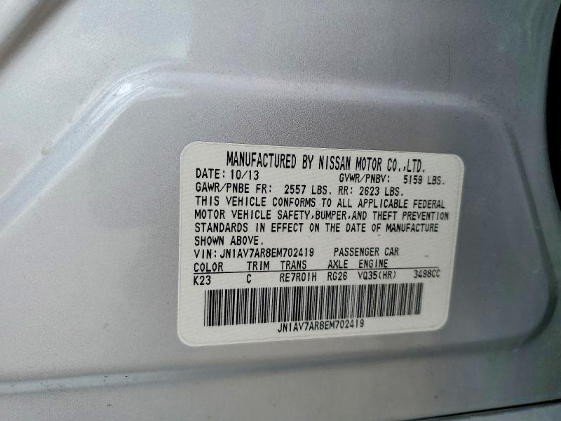 Aukcja sprzedaży 2014 Infiniti Q50 Hybrid, vin: JN1AV7AR8EM702419, numer aukcji: 79794615