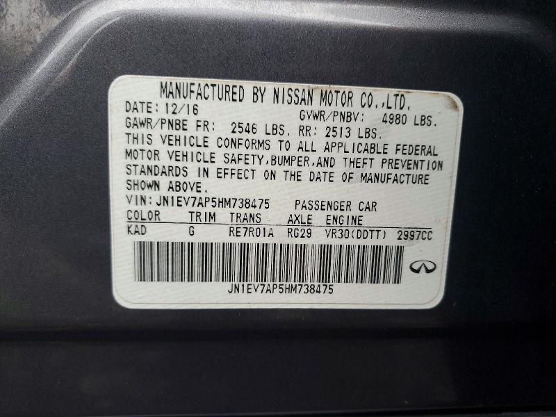 Продажа на аукционе авто 2017 Infiniti Q50, vin: JN1EV7AP5HM738475, номер лота: 79477795