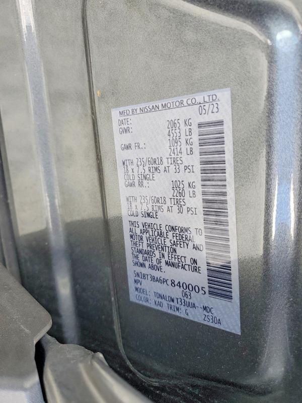 Продажа на аукционе авто 2023 Nissan Rogue, vin: 5N1BT3BA6PC840005, номер лота: 79978705