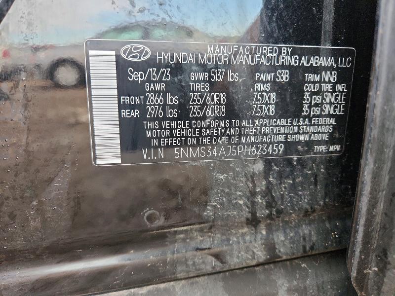 Продаж на аукціоні авто 2023 Hyundai Santa Fe, vin: 5NMS34AJ5PH623459, номер лоту: 46888936