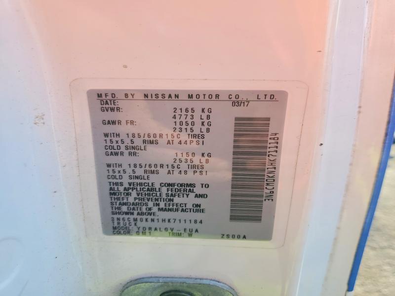 Auction sale of the 2017 Nissan Nv200, vin: 3N6CM0KN1HK711184, lot number: 50338406