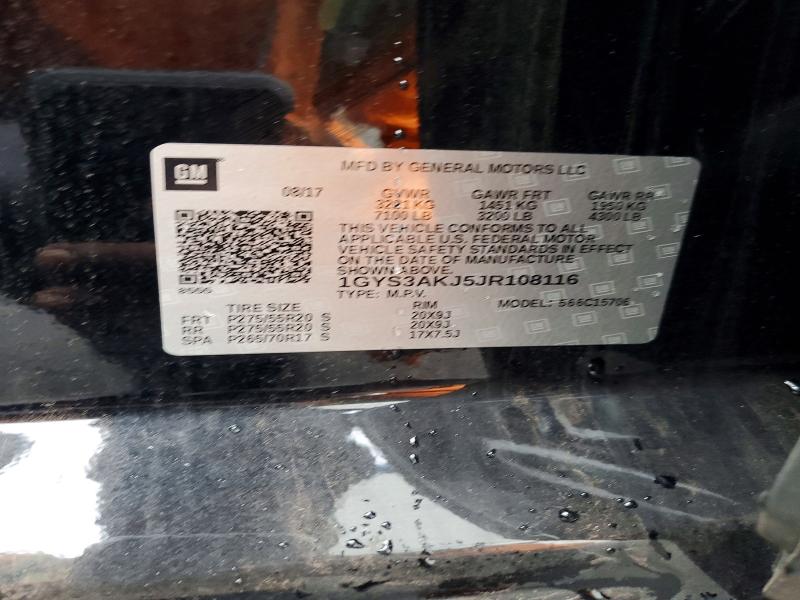 Aukcja sprzedaży 2018 Cadillac Escalade, vin: 1GYS3AKJ5JR108116, numer aukcji: 41959316