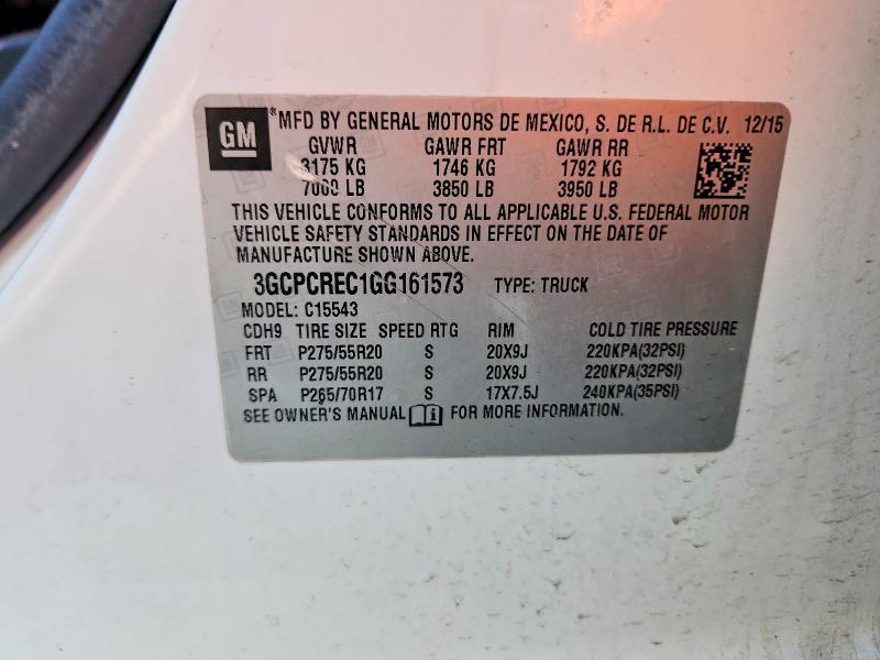 Aukcja sprzedaży 2016 Chevrolet Silverado, vin: 3GCPCREC1GG161573, numer aukcji: 79682265