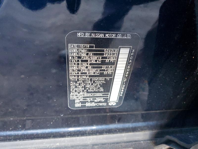 46802736 :رقم المزاد ، 3PCAJ5M39LF105886 vin ، 2020 Infiniti Qx50 مزاد بيع