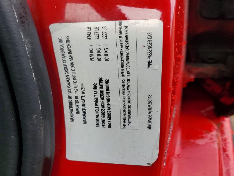 Aukcja sprzedaży 2014 Volkswagen Jetta, vin: 3VW5S7AJ1EM286118, numer aukcji: 47624136