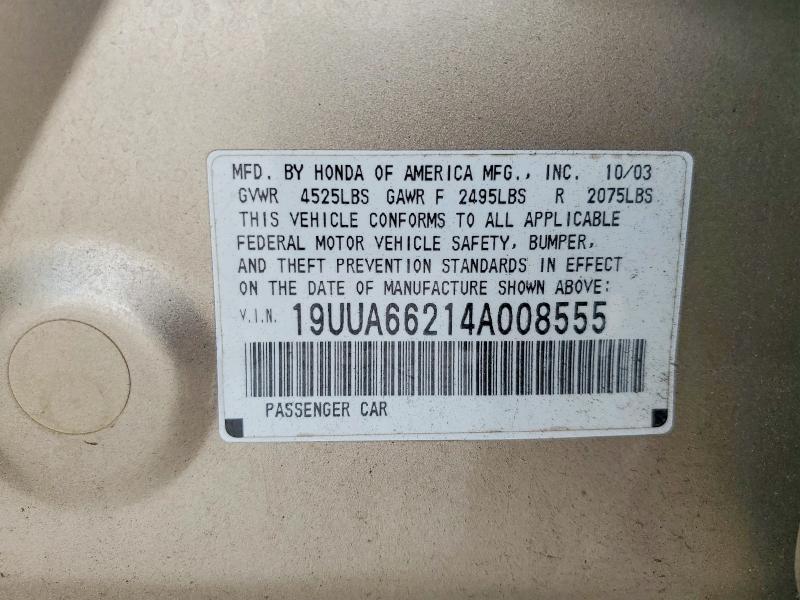 2004 Acura Tl მანქანა იყიდება აუქციონზე, vin: 19UUA66214A008555, აუქციონის ნომერი: 41977466