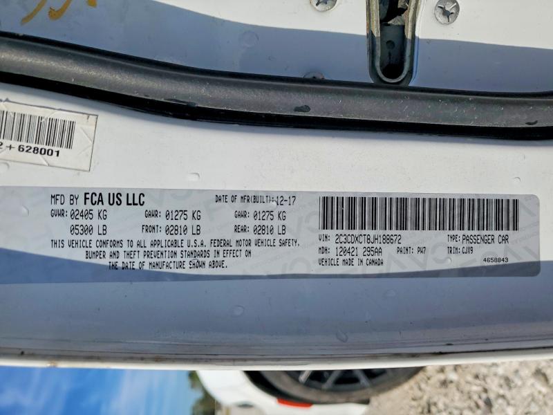 Продажа на аукционе авто 2018 Dodge Charger, vin: 2C3CDXCT8JH188672, номер лота: 46010996