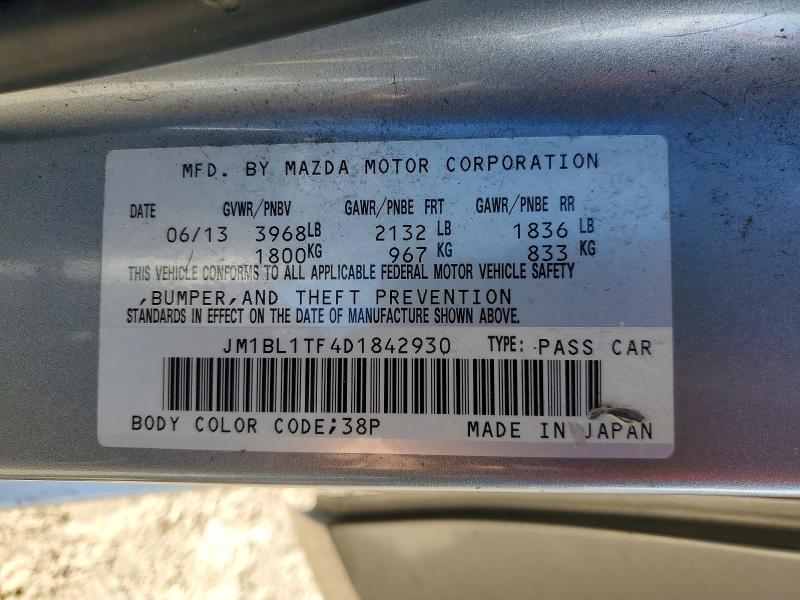 Auction sale of the 2013 Mazda 3, vin: JM1BL1TF4D1842930, lot number: 45684556