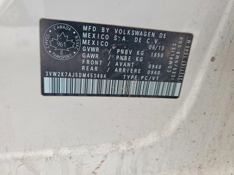 Aukcja sprzedaży 2013 Volkswagen Jetta, vin: 3VW2K7AJ5DM453484, numer aukcji: 47068736