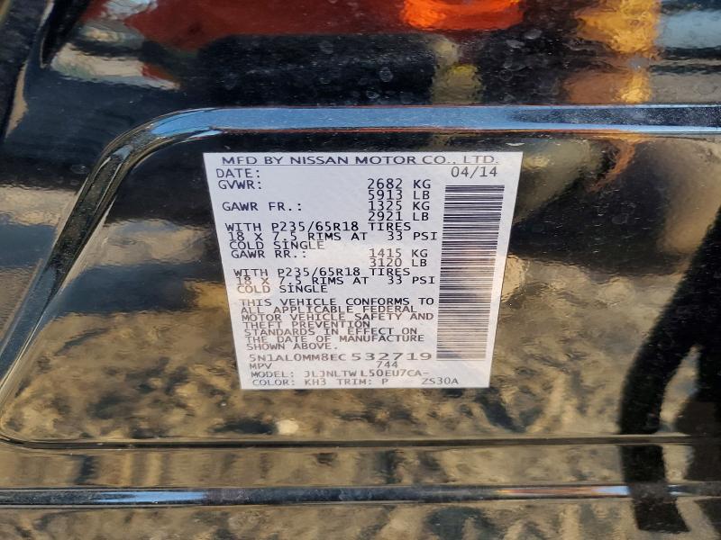 2014 Infiniti Qx60 მანქანა იყიდება აუქციონზე, vin: 5N1AL0MM8EC532719, აუქციონის ნომერი: 48090926