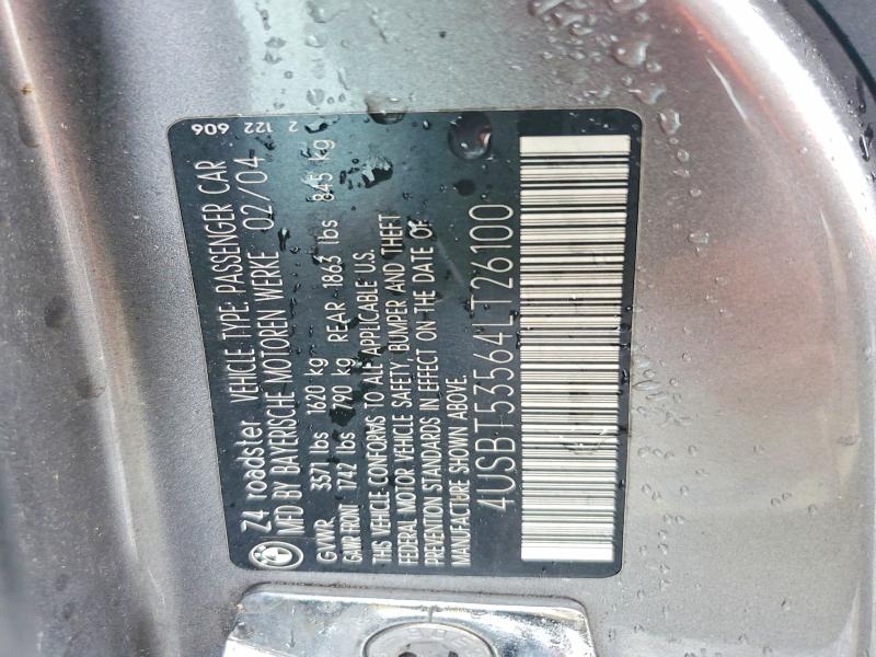 Aukcja sprzedaży 2004 Bmw Z4, vin: 4USBT53564LT26100, numer aukcji: 78897555