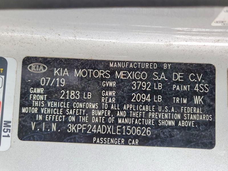 Продаж на аукціоні авто 2020 Kia Forte, vin: 3KPF24ADXLE150626, номер лоту: 48011916