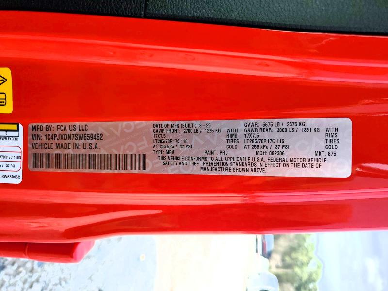 Aukcja sprzedaży 2025 Jeep Wrangler, vin: 1C4PJXDN7SW659462, numer aukcji: 45595106