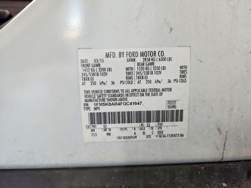 Продажа на аукционе авто 2015 Ford Explorer, vin: 1FM5K8AR4FGC41647, номер лота: 50318526