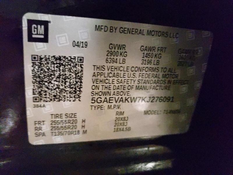 2019 Buick Enclave მანქანა იყიდება აუქციონზე, vin: 5GAEVAKW7KJ276091, აუქციონის ნომერი: 47792476
