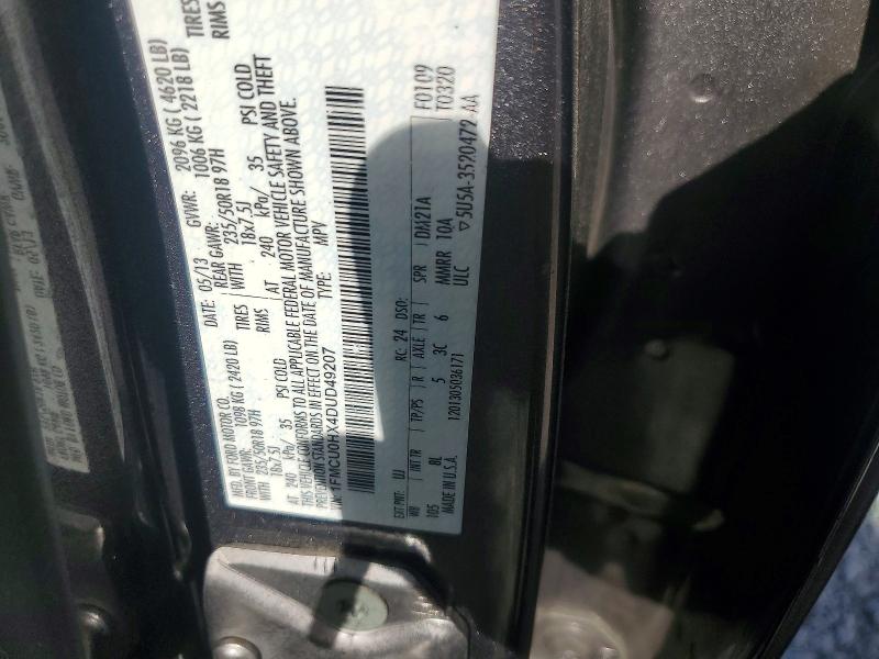 2013 Ford Escape მანქანა იყიდება აუქციონზე, vin: 1FMCU0HX4DUD49207, აუქციონის ნომერი: 48328736